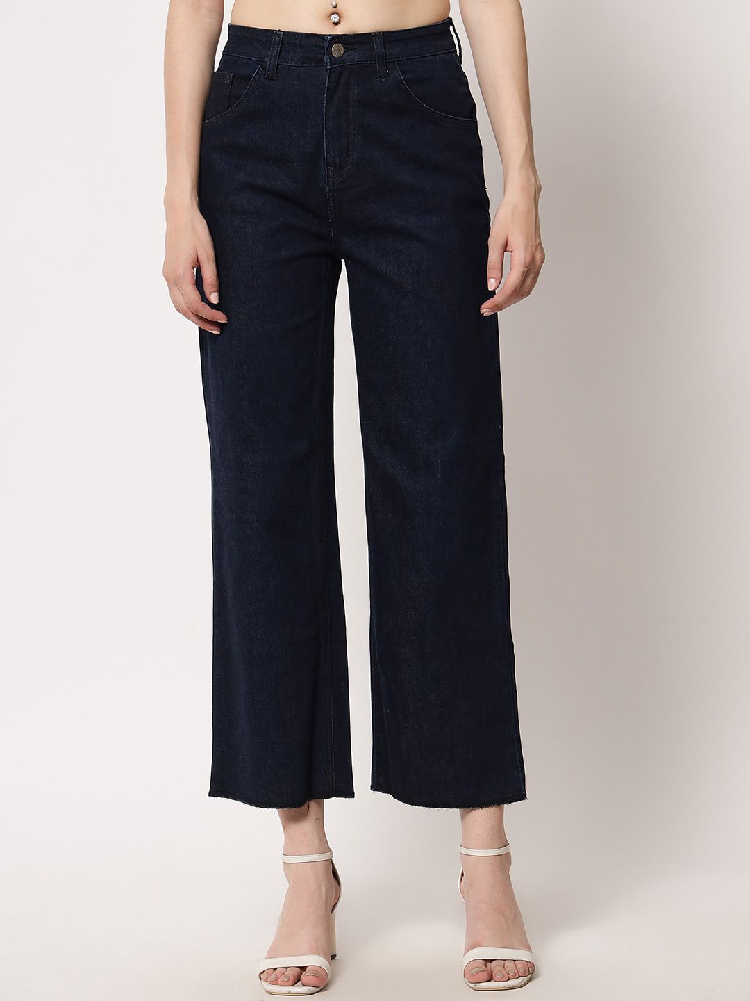 Kotty Women Navy Blue Jean Straight Fit Stretchable Jeans