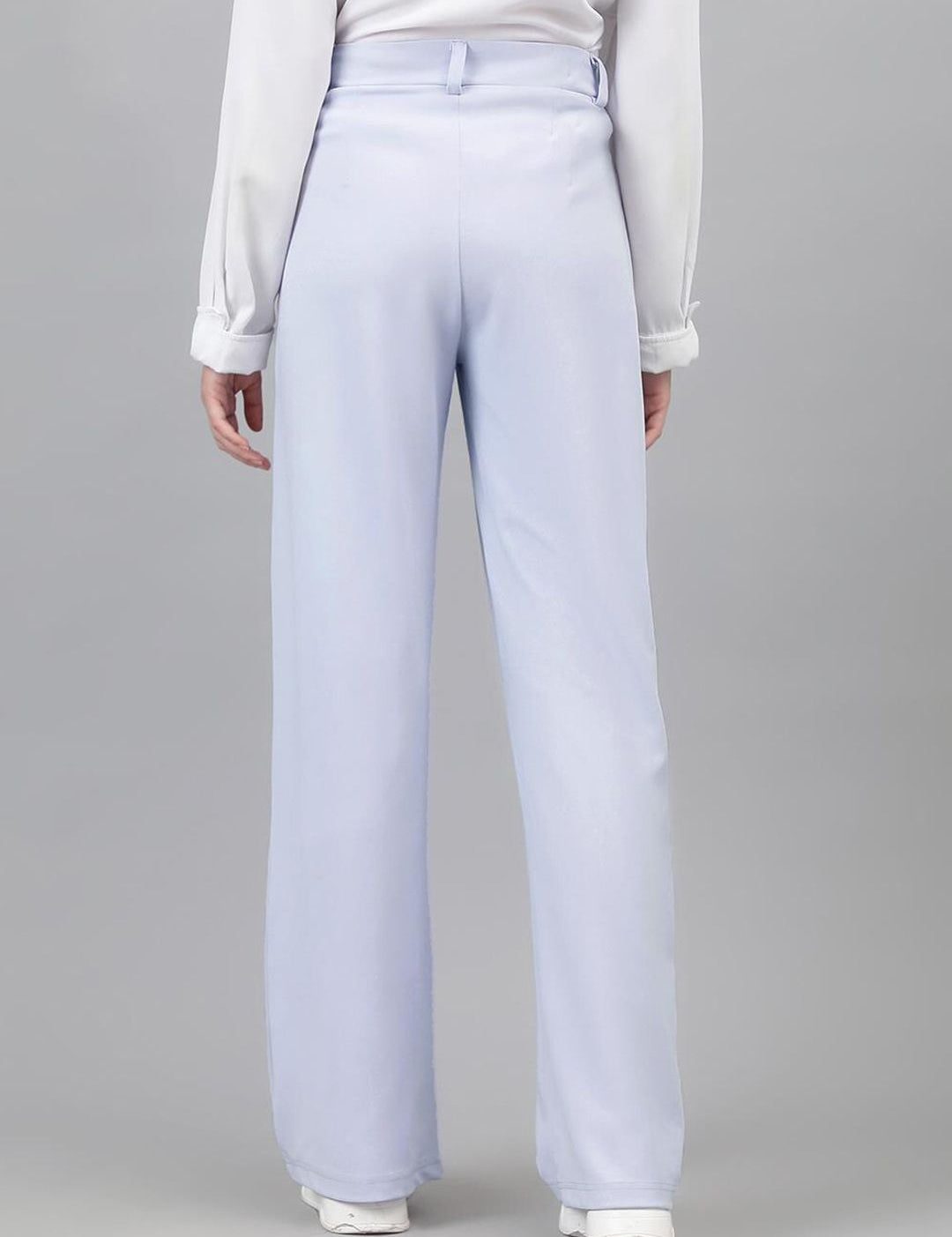 KOTTY BIZwear Women Purple Relaxed Straight Leg Straight Fit Easy Wash Pleated Trousers