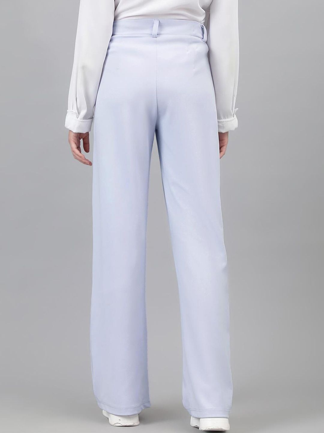 KOTTY BIZwear Women Purple Relaxed Straight Leg Straight Fit Easy Wash Pleated Trousers