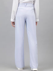 KOTTY BIZwear Women Purple Relaxed Straight Leg Straight Fit Easy Wash Pleated Trousers