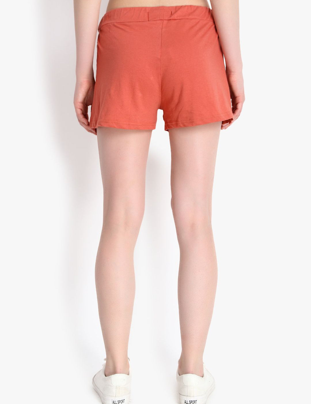 Kotty Women Rust Orange Self Design Regular Fit Hot Pants