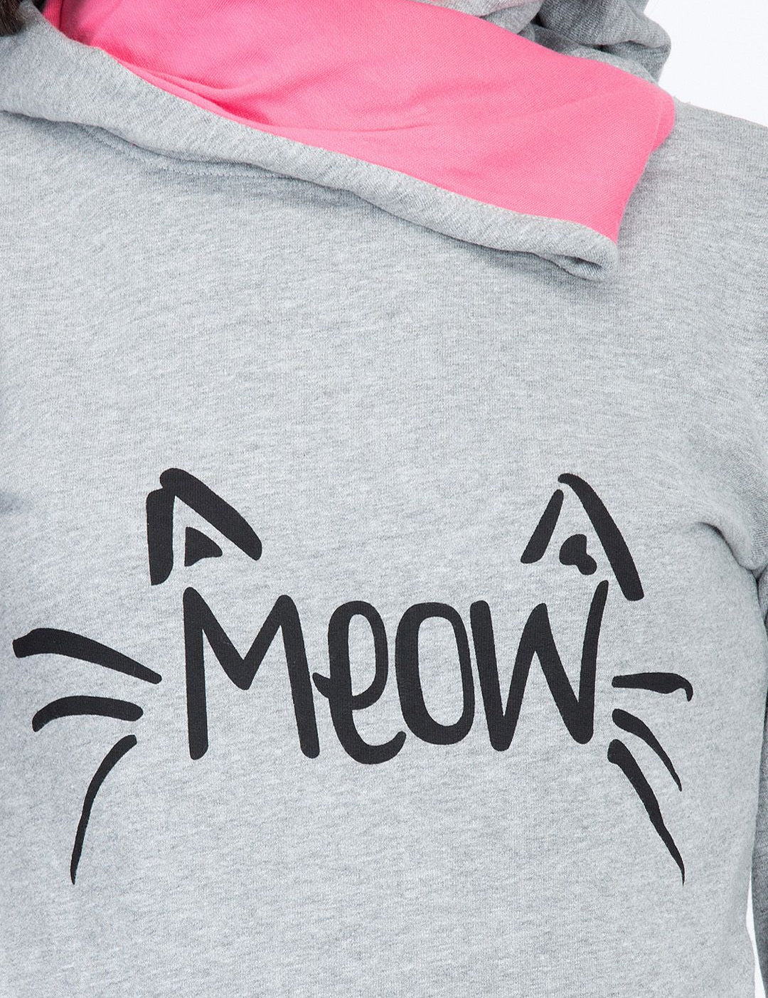 Kotty Women Grey Melange Printed Sweatshirt