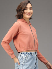 Kotty Women Pink Hooded Sweatshirt