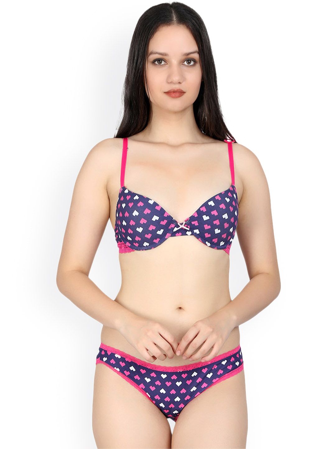 Kotty Women Purple & Pink Printed Lingerie Set KTTIW100