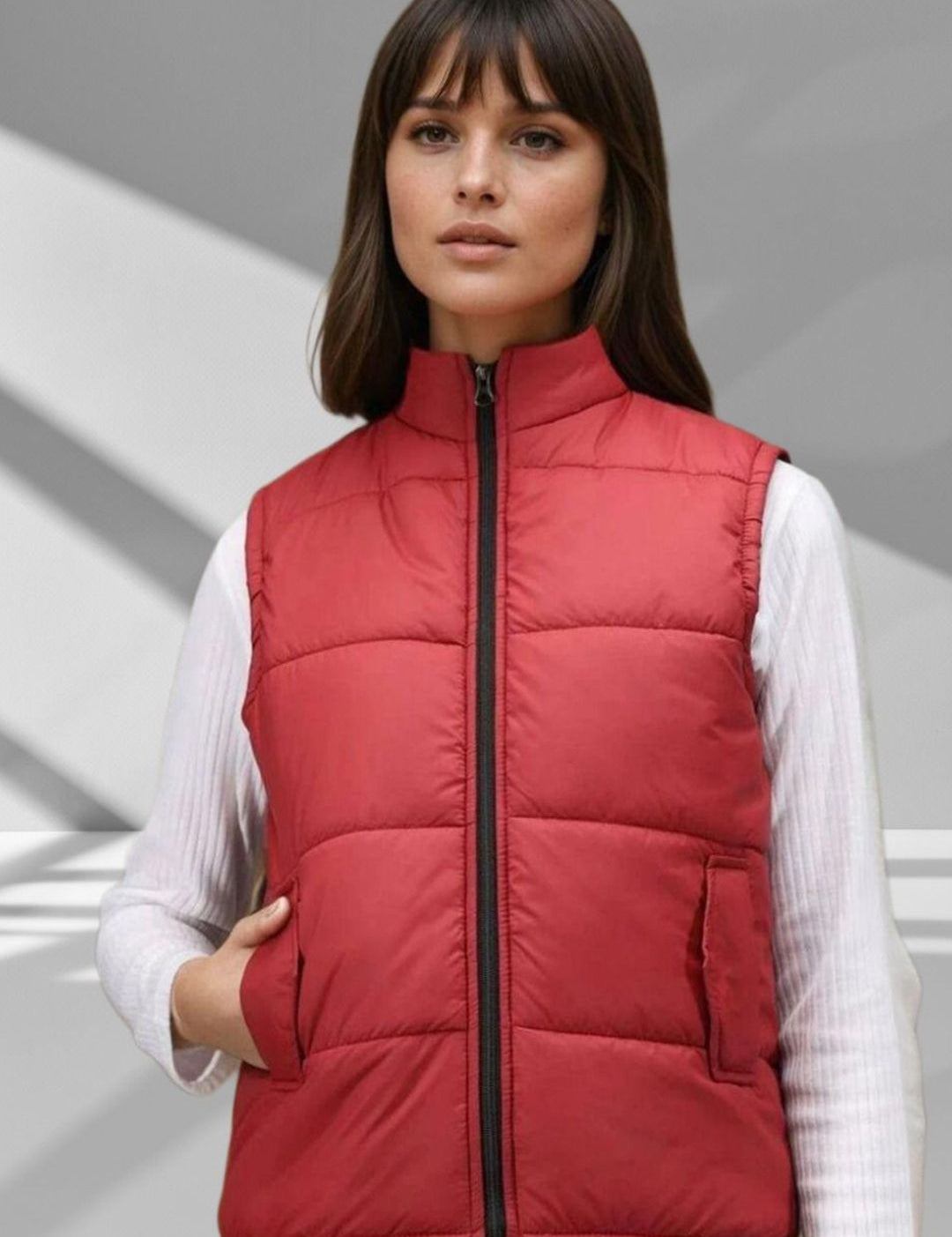 Kotty Women Stand Collar Solid Lightweight Puffer Jacket