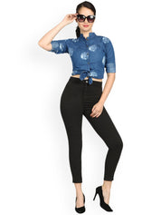 Kotty Women Black Skinny Fit High-Rise Clean Look Jeans