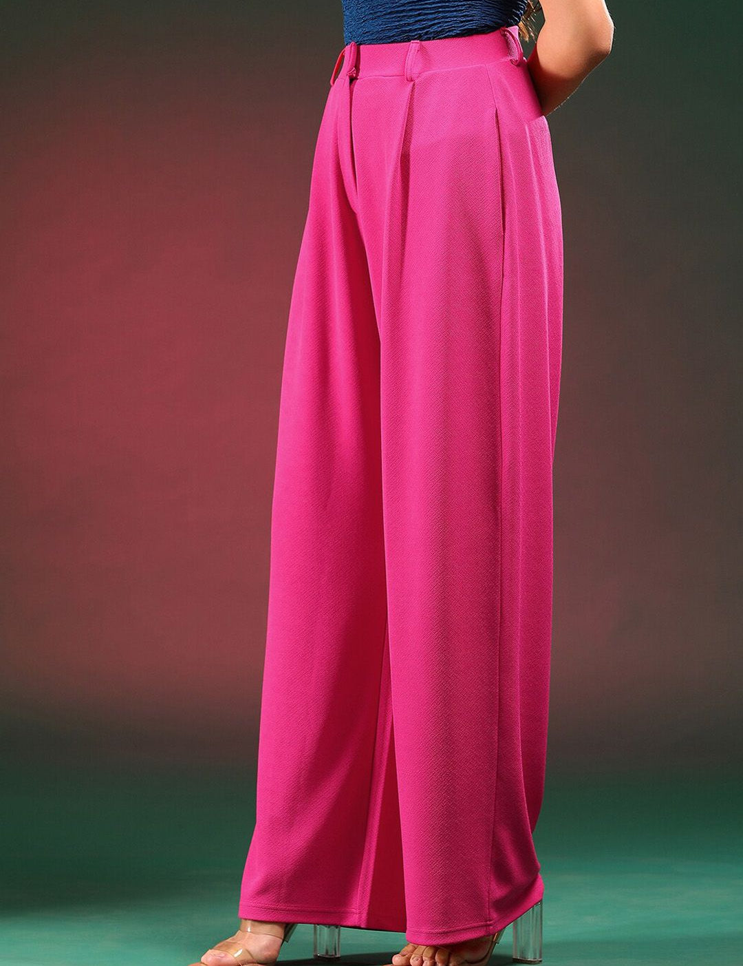 Stylecast X KOTTY BIZwear Women Relaxed Straight Leg Straight Fit High-Rise Parallel Trousers