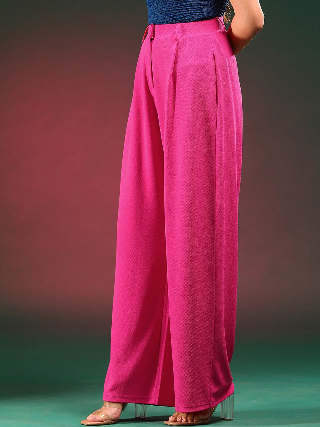 Stylecast X KOTTY BIZwear Women Relaxed Straight Leg Straight Fit High-Rise Parallel Trousers