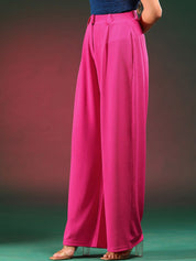 Stylecast X KOTTY BIZwear Women Relaxed Straight Leg Straight Fit High-Rise Parallel Trousers