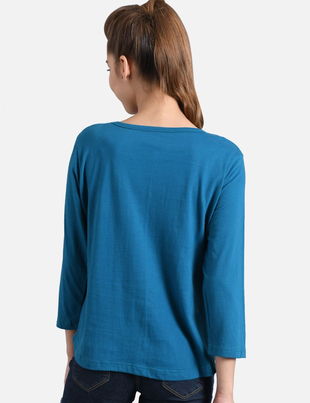 Kotty Women Pack Of 2 Multicoloured Colourblocked Round Neck T-shirts