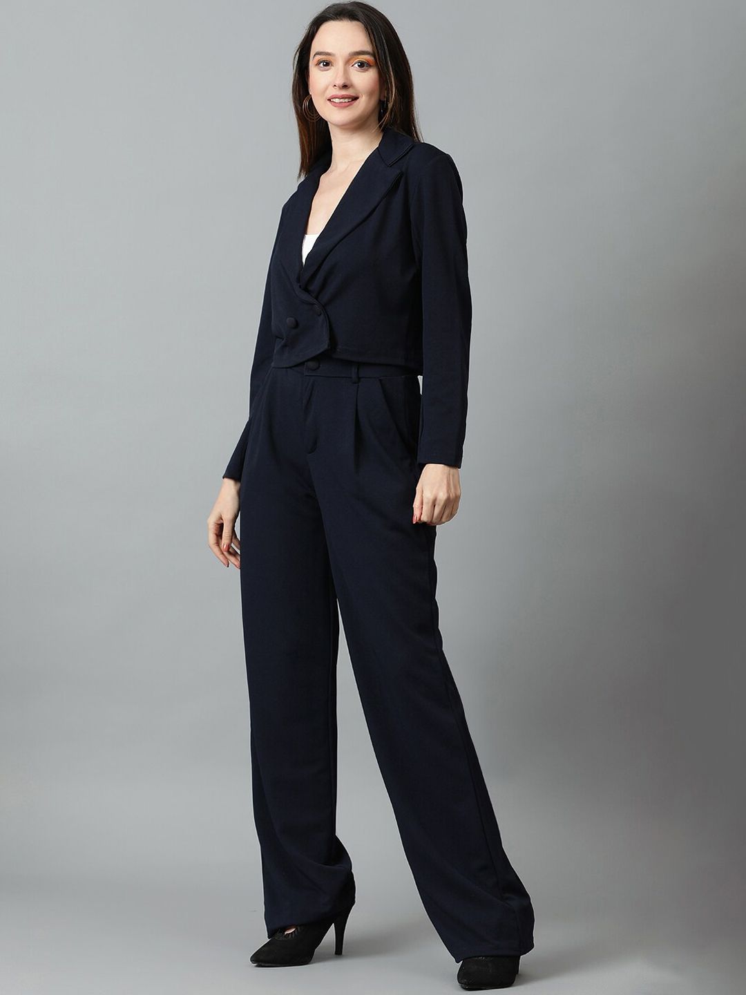 KOTTY BIZwear Basics Notched Lapel Collar Blazer With Trousers