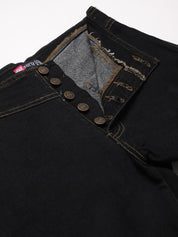 Kotty Women Black Flared High-Rise Clean Look Jeans