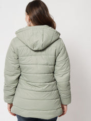 Kotty Women Green Longline Padded Jacket