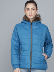 Kotty Woman Blue Lightweight Longline Puffer Jacket