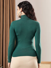 Kotty Women Ribbed High Neck Pullover