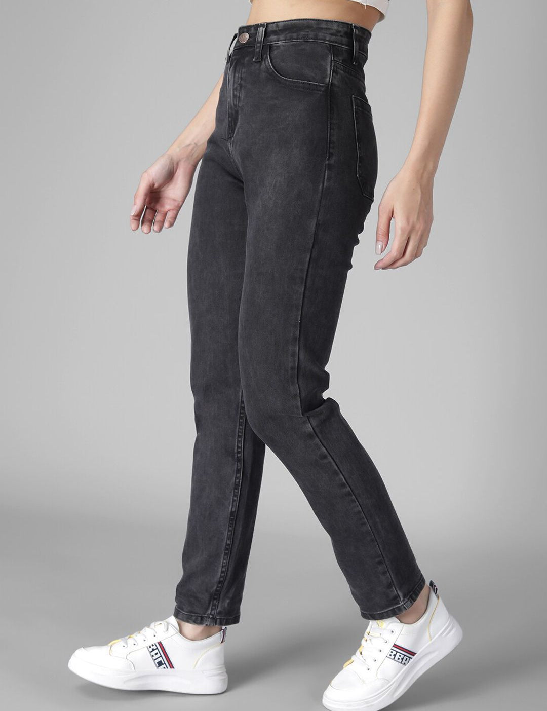 Kotty Women Black Skinny Fit High-Rise Clean Look Jeans