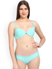 Kotty Women Blue & White Printed Lingerie Set KTTIW127