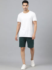 Kotty Men Green Mid-Rise Regular Shorts