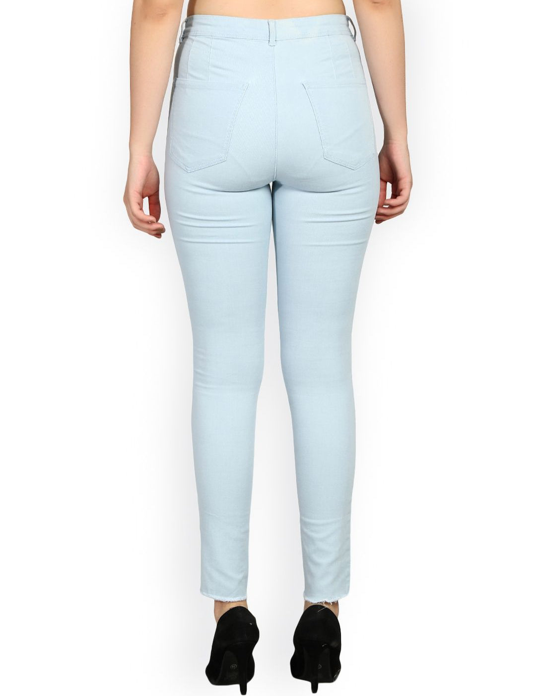 Kotty Women Blue Skinny Fit High-Rise Slash Knee Jeans