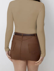 Kotty Women V-Neck Long Sleeves Fitted Top