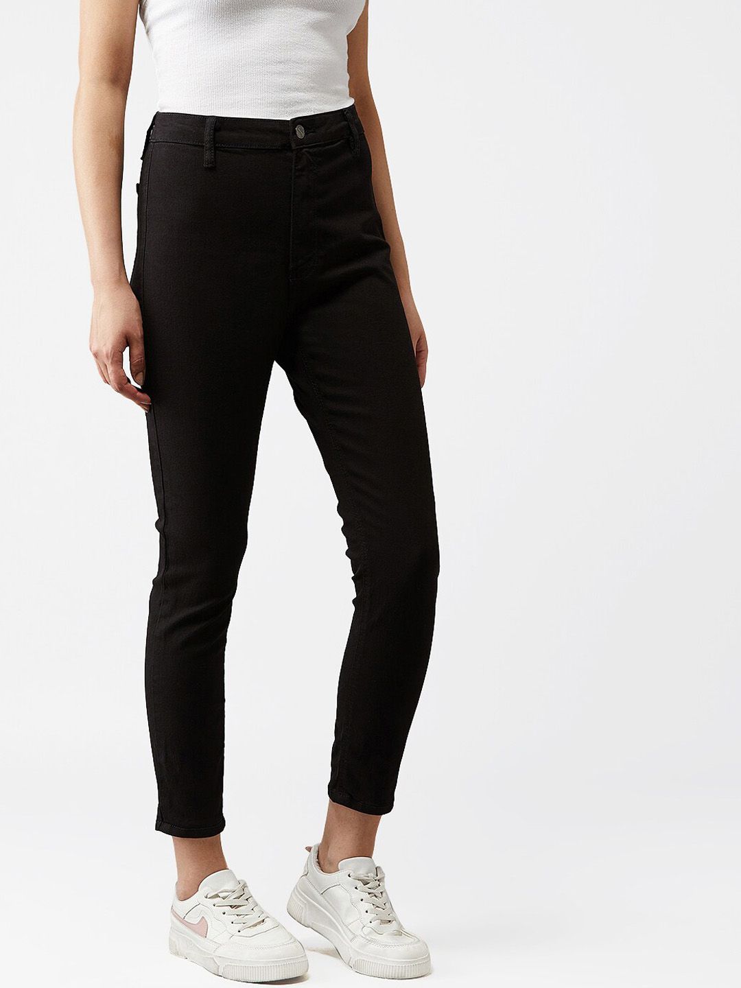 Kotty Women Black Skinny Fit High-Rise Clean Look Jeans