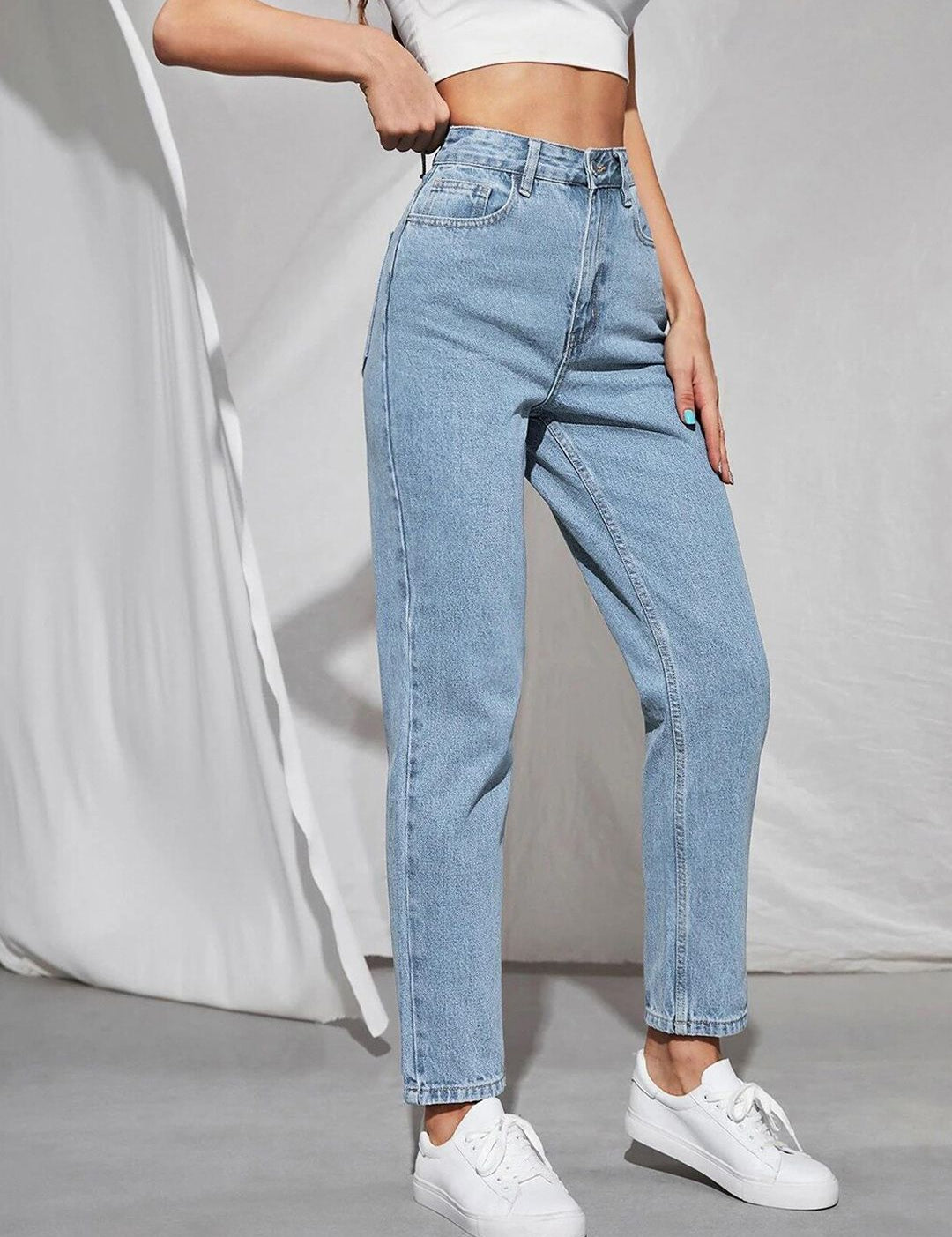 Kotty Women Blue Jean Straight Fit High-Rise Stretchable Jeans