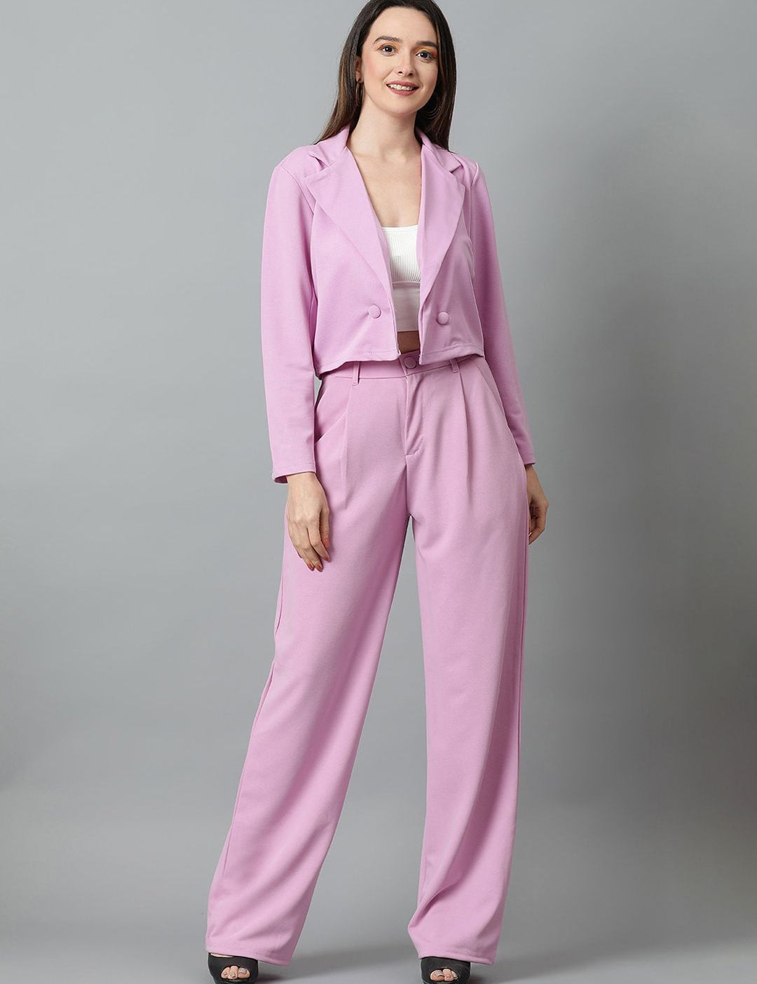 KOTTY BIZwear Basics Notched Lapel Collar Coat With Trousers