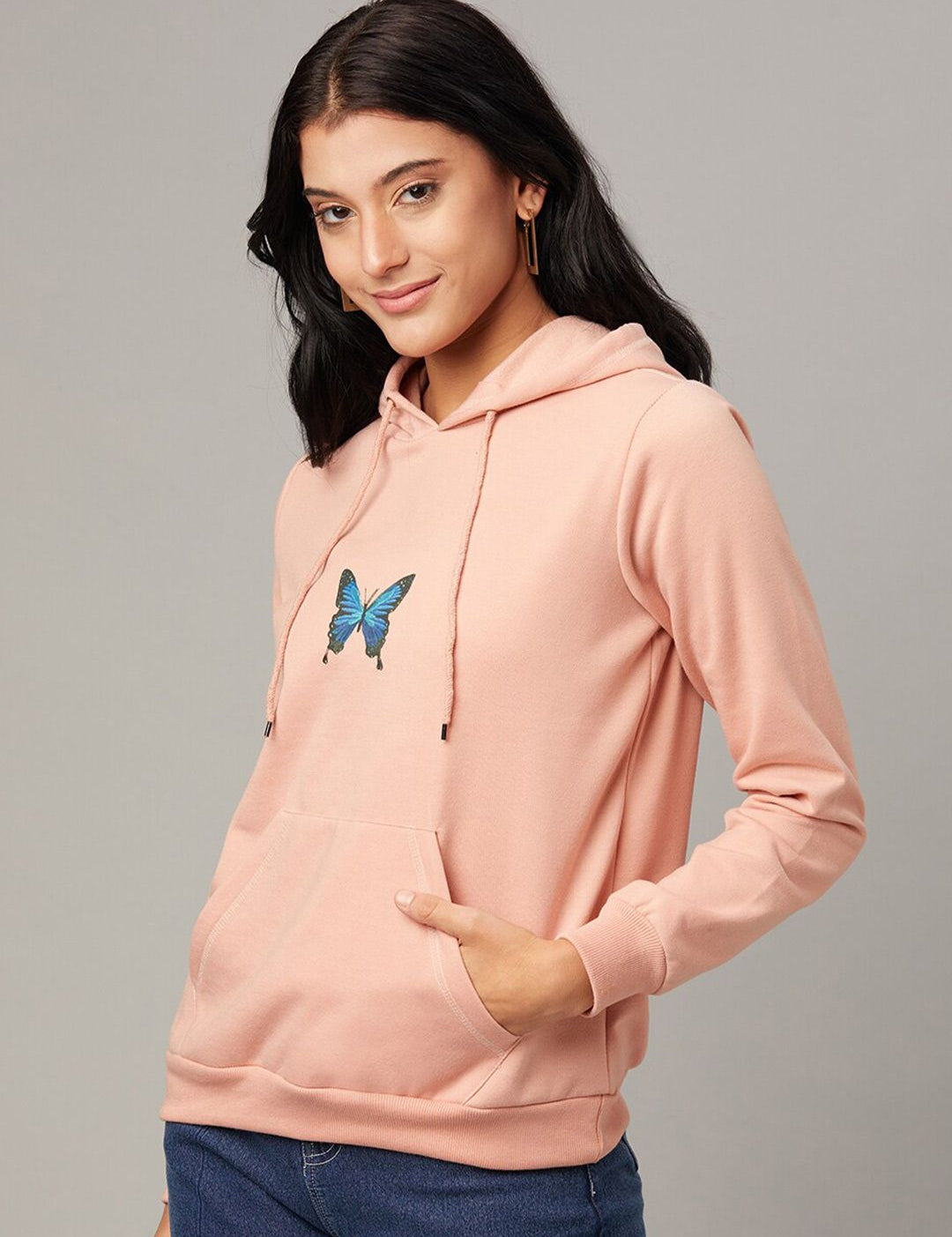 Kotty Printed Hooded Fleece Sweatshirt
