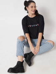 Kotty Conversational Printed Oversize Cotton T-shirt