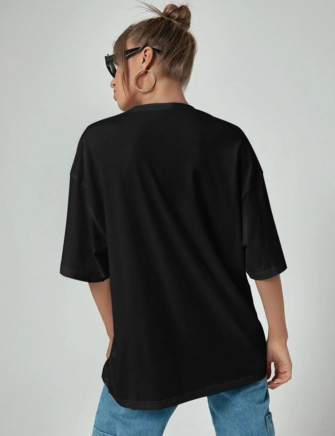 Kotty Drop-Shoulder Sleeves Loose Cotton T-shirt