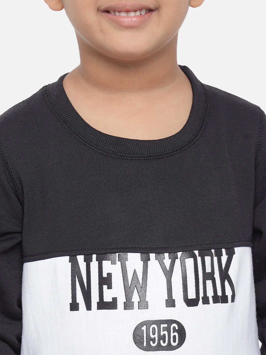 Kotty Boys Black Colourblocked Sweatshirt