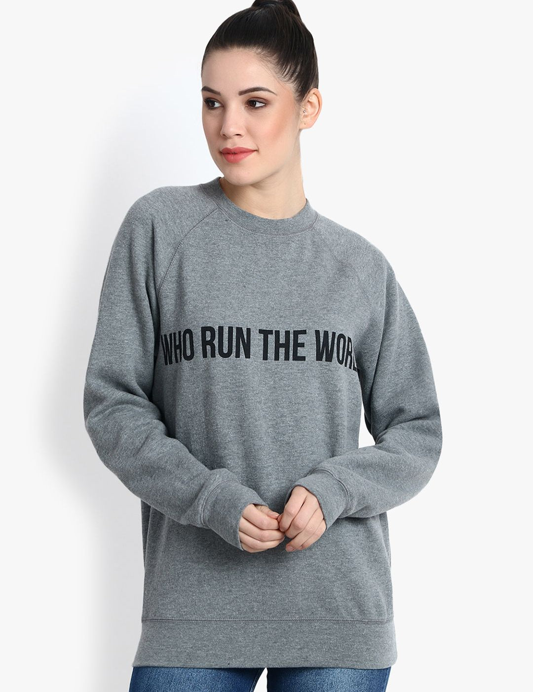 Kotty Women Grey Printed Sweatshirt