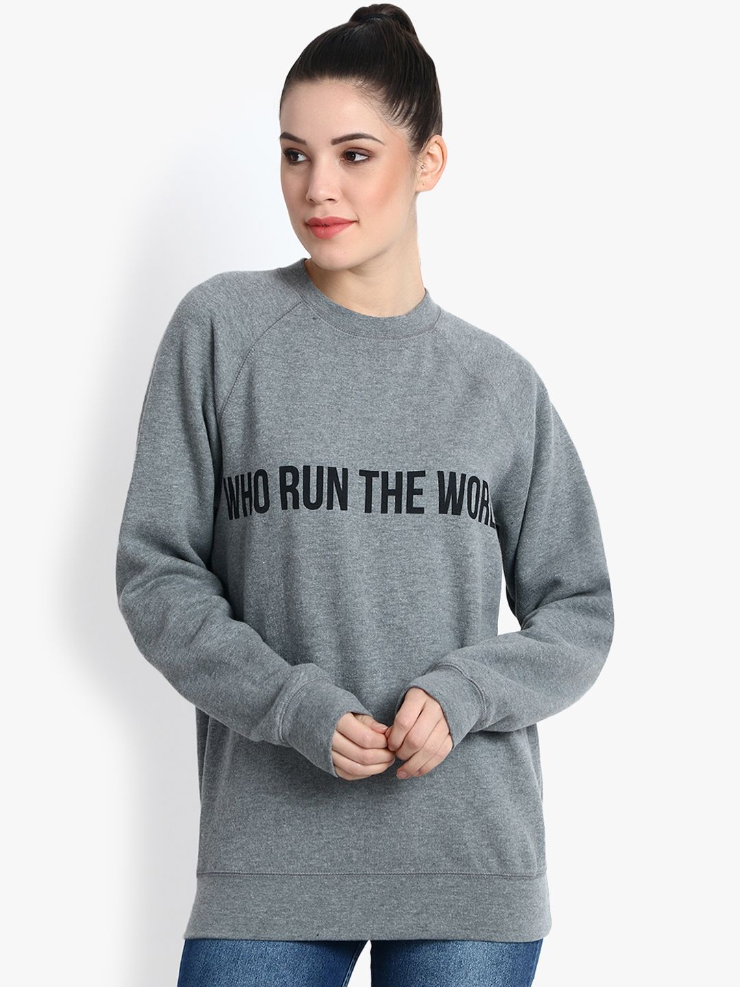 Kotty Women Grey Printed Sweatshirt