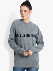 Kotty Women Grey Printed Sweatshirt