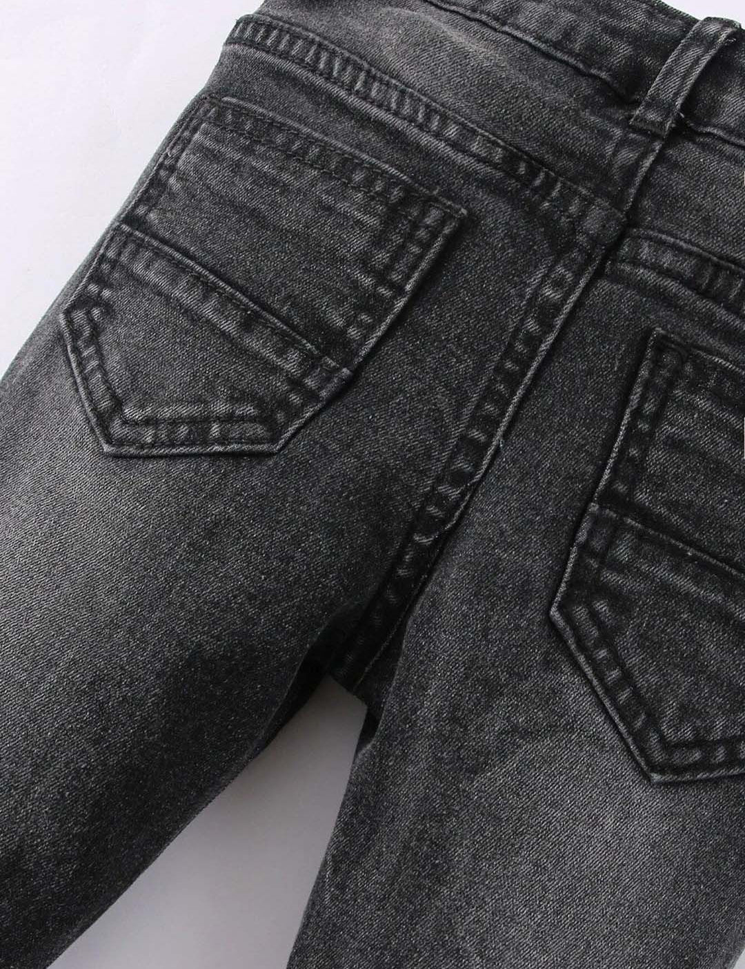 Kotty Boys Black Jean Straight Fit Light Fade Jeans