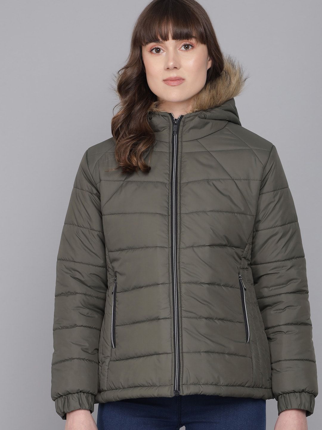 Kotty Women Grey Insulator Padded Jacket