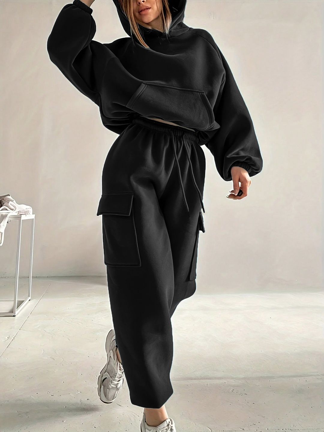 Kotty Hooded Mid Rise Sweatshirt With Joggers 