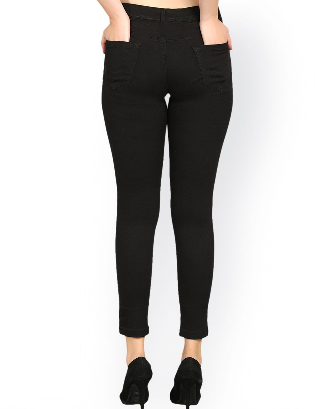 Kotty Women Black Skinny Fit High-Rise Clean Look Stretchable Jeans