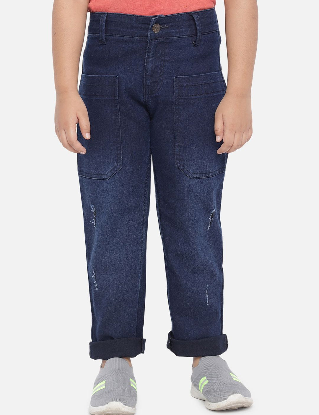 Kotty Boys Jean Regular-Fit Low Distress Light Fade Stretchable Jeans