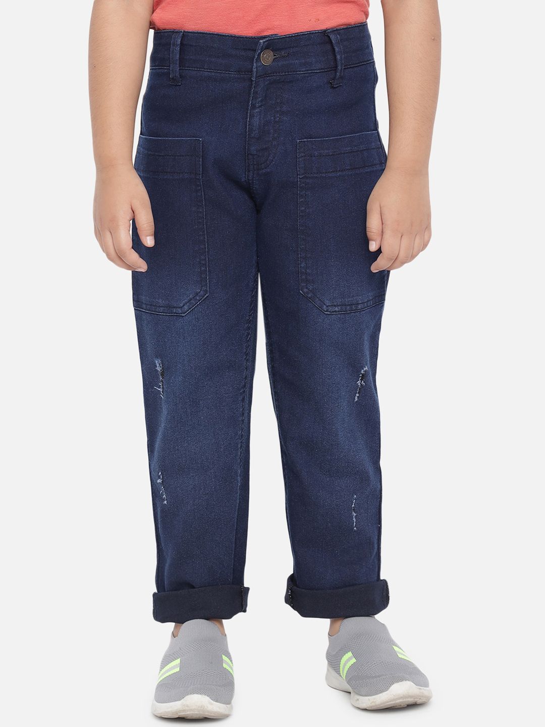 Kotty Boys Jean Regular-Fit Low Distress Light Fade Stretchable Jeans