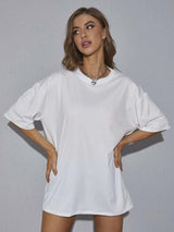 Kotty Round Neck Oversize Cotton T-shirt