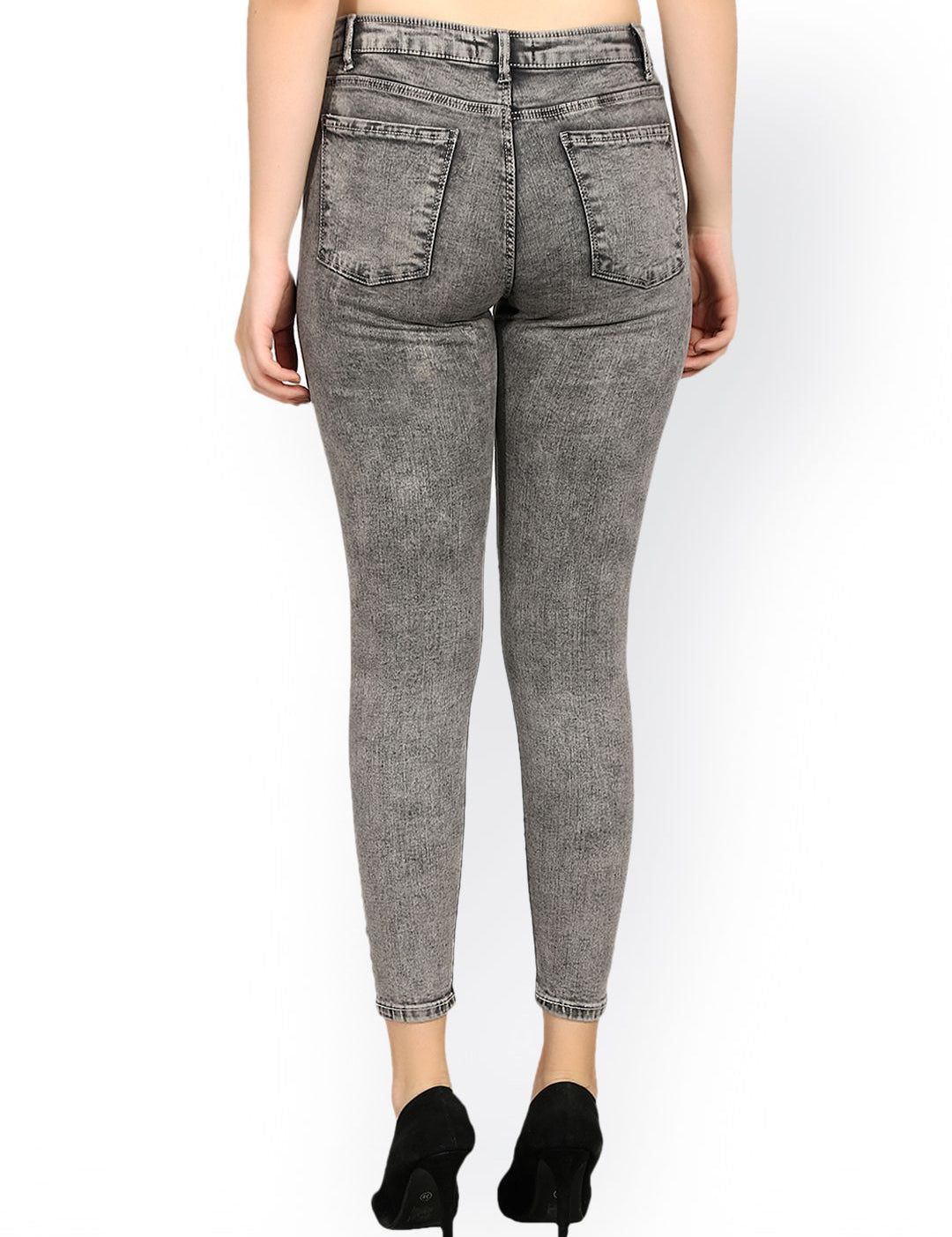 Kotty Women Grey Skinny Fit High-Rise Clean Look Stretchable Jeans