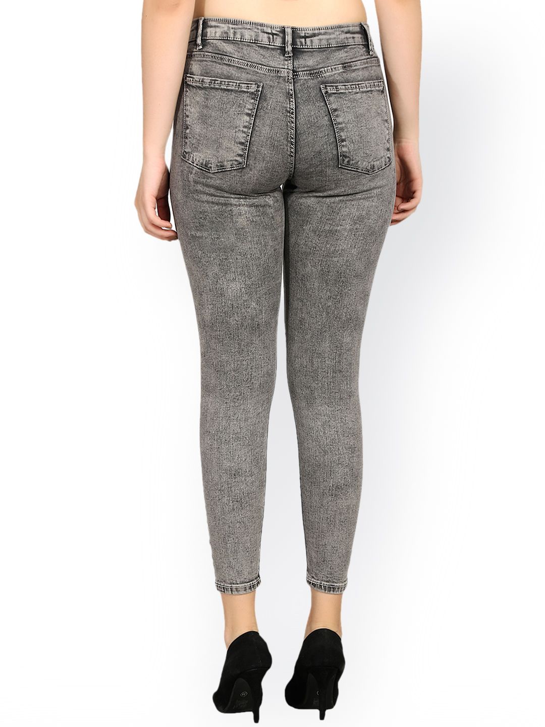 Kotty Women Grey Skinny Fit High-Rise Clean Look Stretchable Jeans