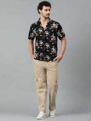 Kotty Men Cuban Collar Floral Printed Casual Shirt