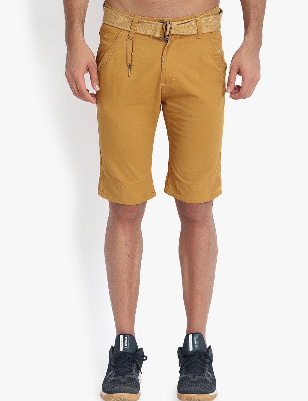 Kotty Men Mustard Solid Regular Fit Regular Shorts