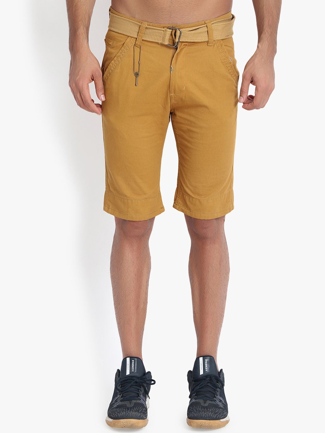 Kotty Men Mustard Solid Regular Fit Regular Shorts