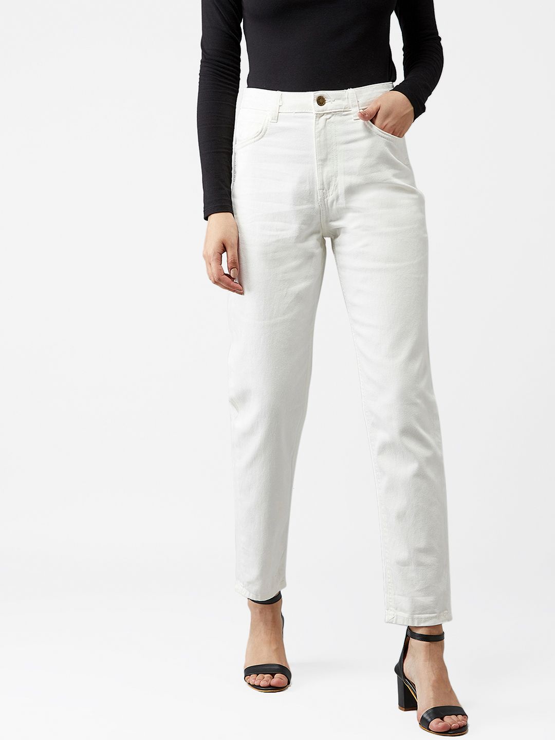 Kotty Women White High-Rise Clean Look Jeans