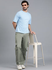 Kotty Men Relaxed Low-Rise Easy Wash Cargos Trousers