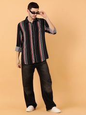 Kotty Men Spread Collar Graphic Printed Casual Regular Fit Shirt