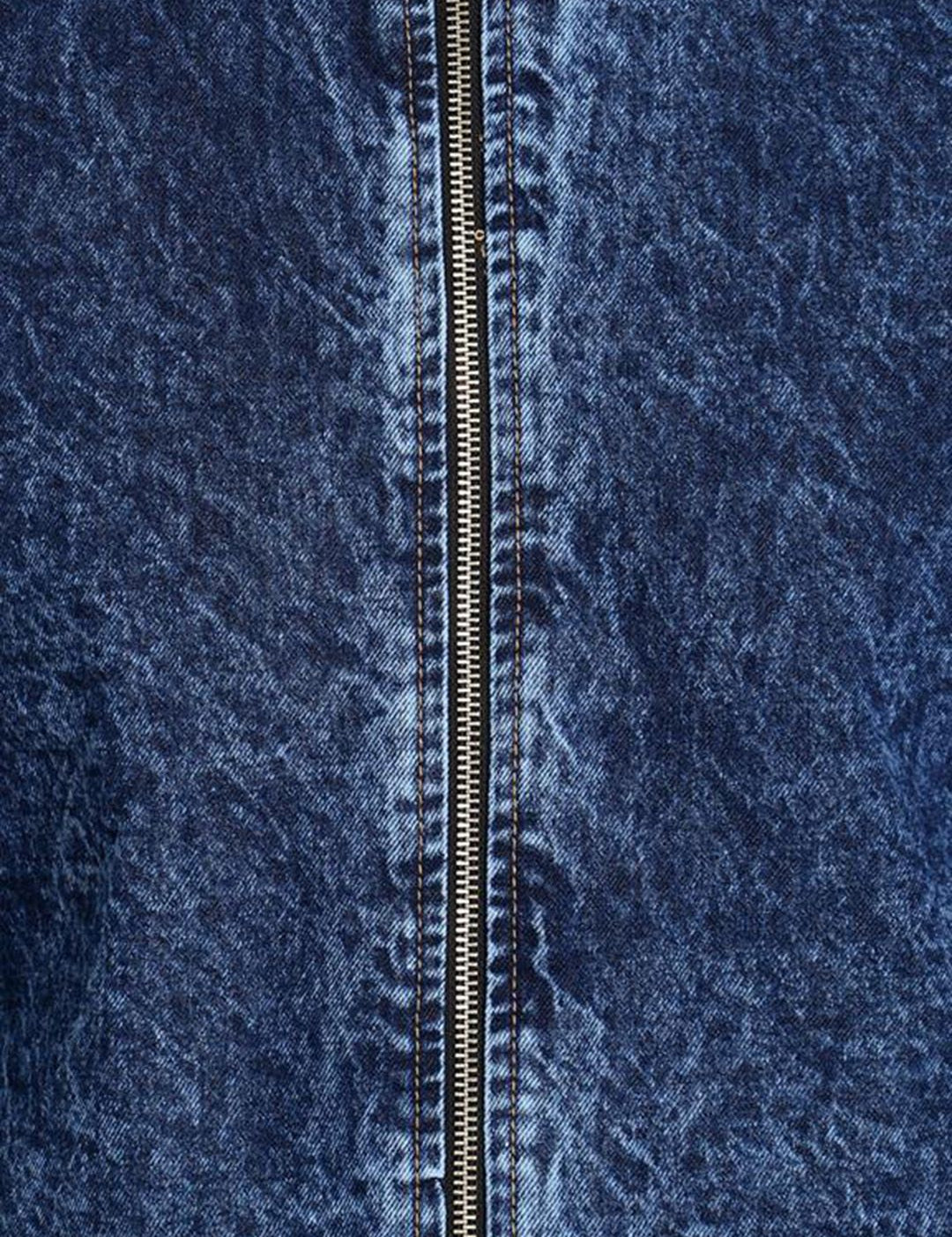 Kotty Men Blue Solid Denim Jacket